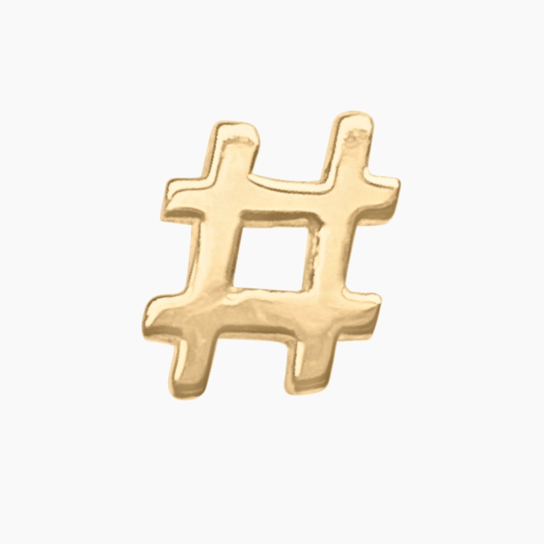 14k Gold Hashtag Earrings | mazi + zo jewelry