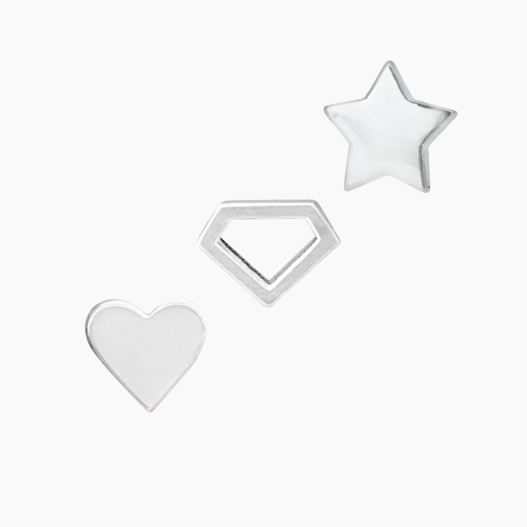 Heart, gem, and star earring set | mazi + zo jewelry