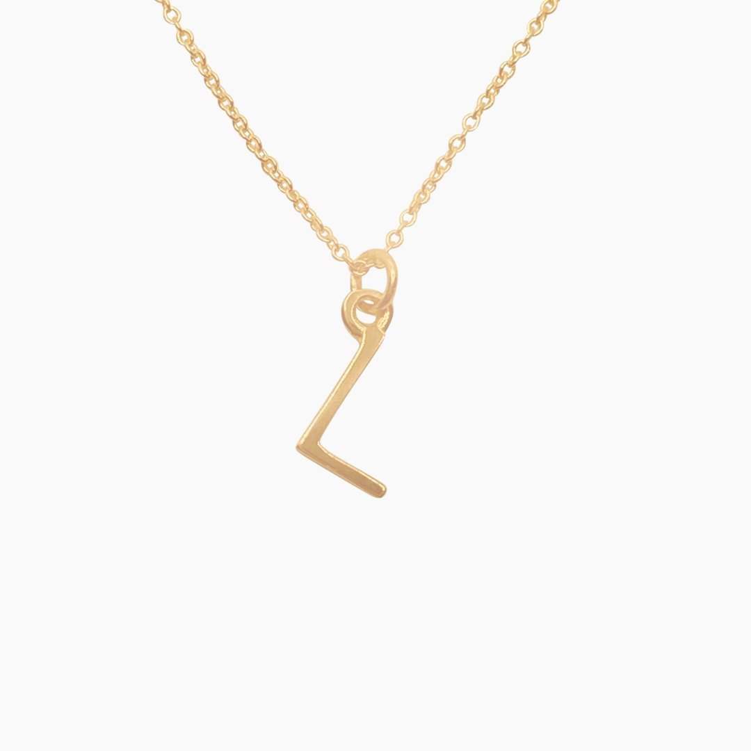 14k Gold Initial L Necklace | mazi + zo