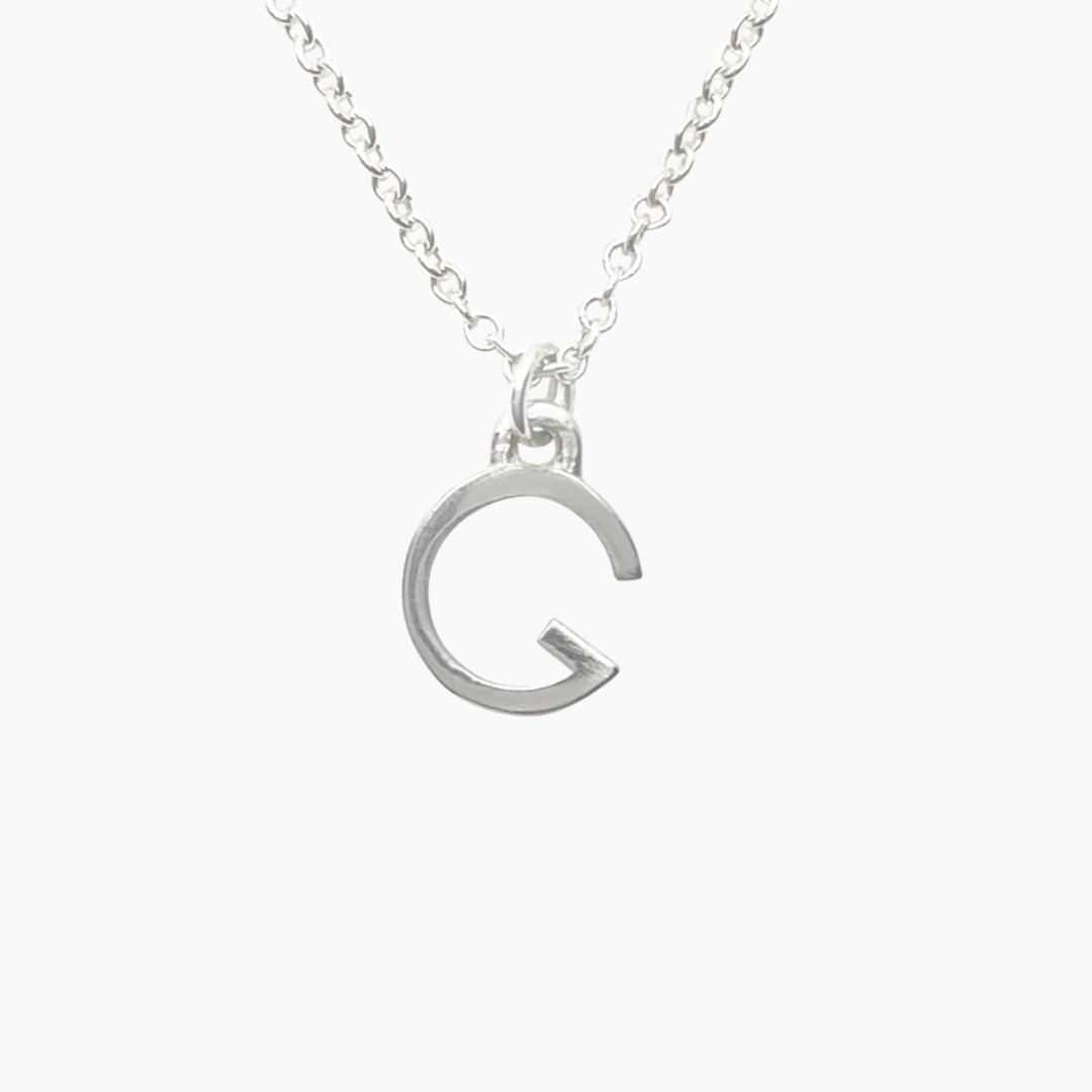 Sterling Silver Initial G Necklace | mazi + zo