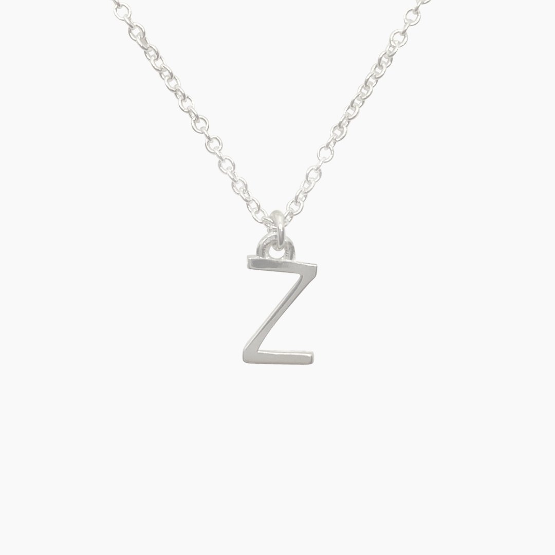 Sterling Silver Initial Z Necklace | mazi + zo
