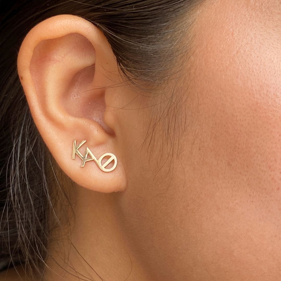14k Gold Kappa Alpha Theta Climber Earring | mazi + zo sorority jewelry