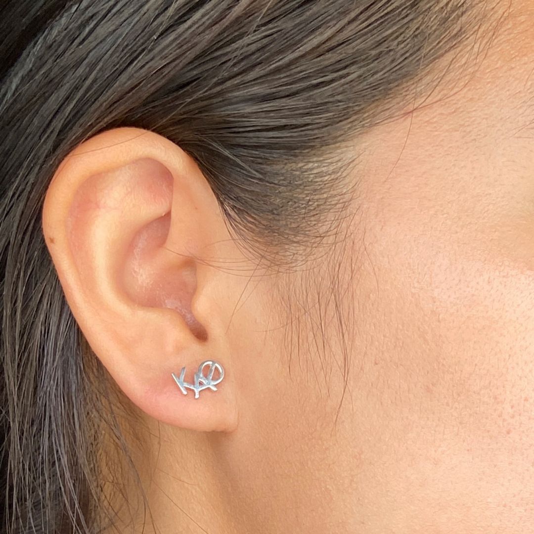 Sterling Silver Kappa Alpha Theta Earrings | mazi + zo sorority jewelry