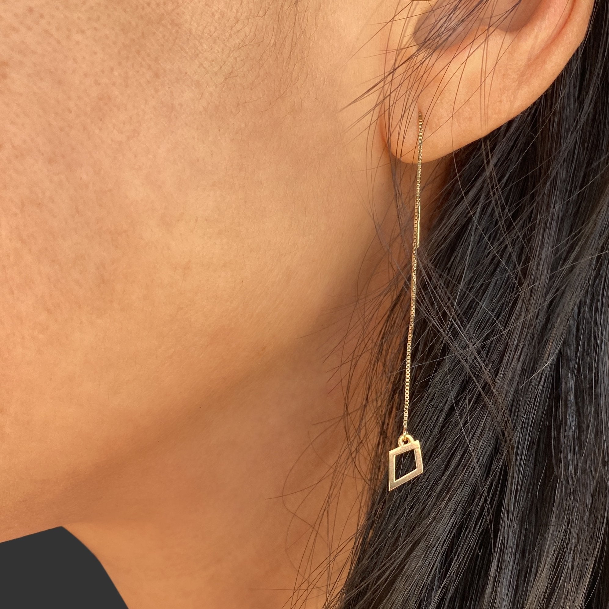 14k Gold Kappa Alpha Theta Kite Threader Earrings | mazi + zo sorority jewelry