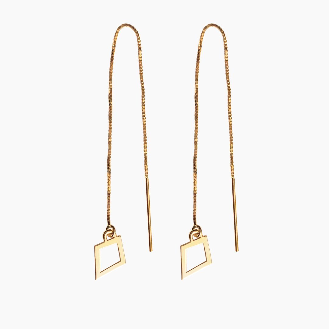 14k Gold Kite Threader Earrings | mazi + zo