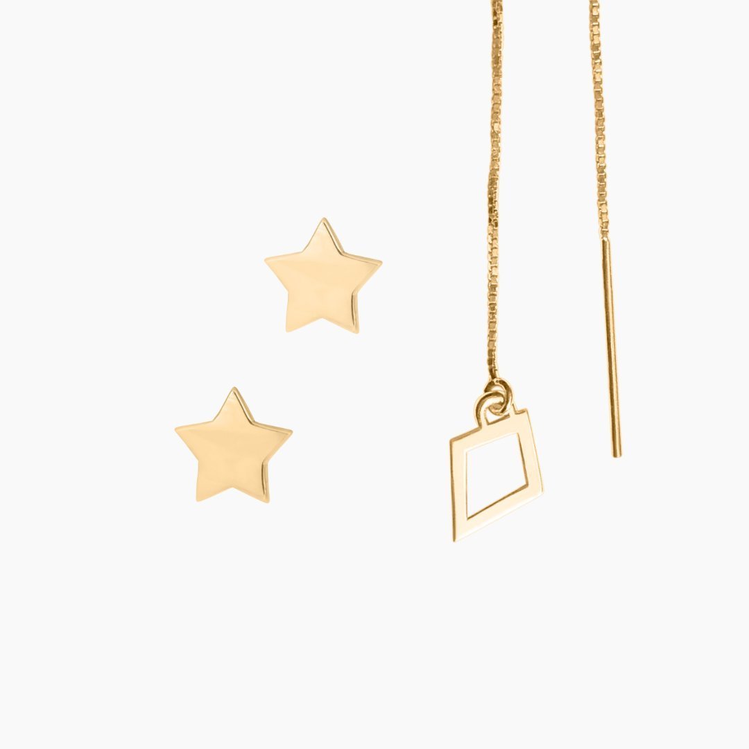14k Gold Kite & Stars Earring Set | mazi + zo jewelry