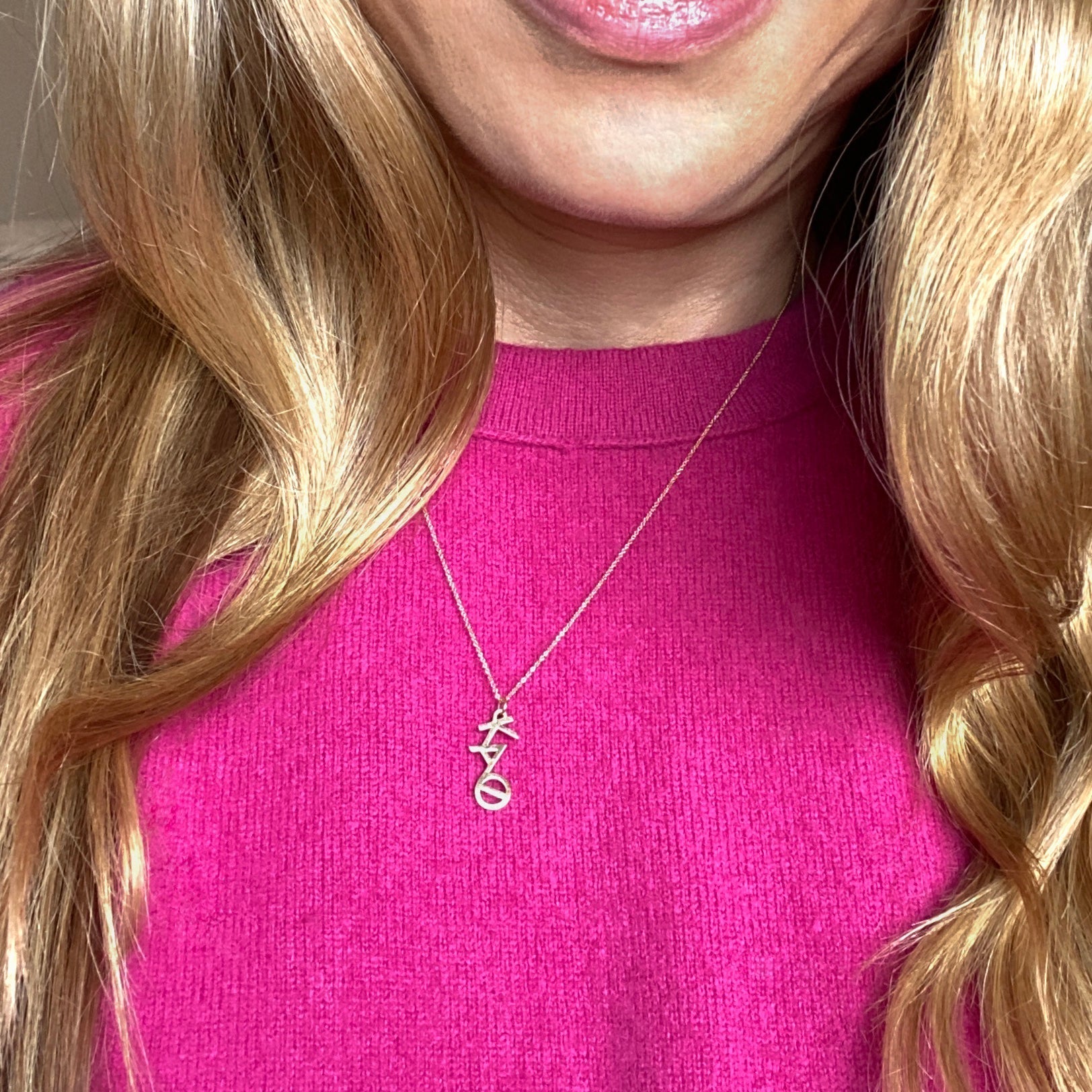 So Sorority Purple Necklace 14k Gold Theta Lavaliere Necklace