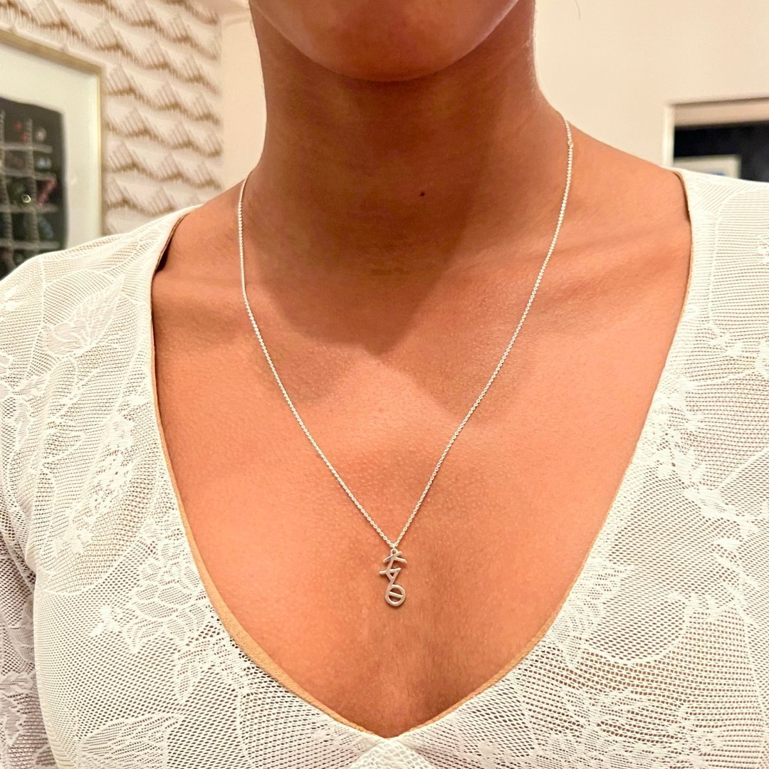 Sterling Silver Kappa Alpha Theta Lavalier Necklace | mazi + zo sorority jewelry
