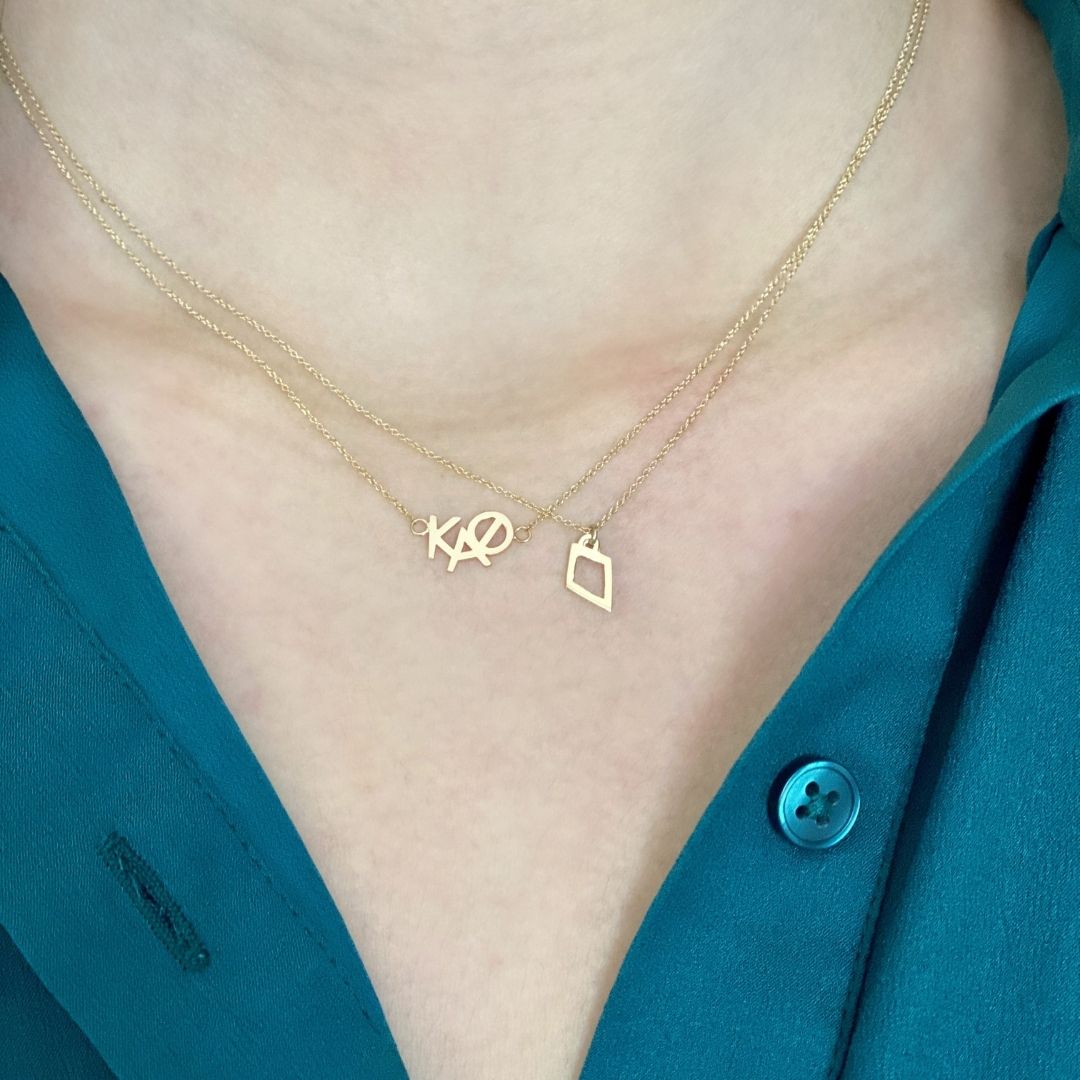 14k Gold Kappa Alpha Theta Necklace | mazi + zo sorority jewelry