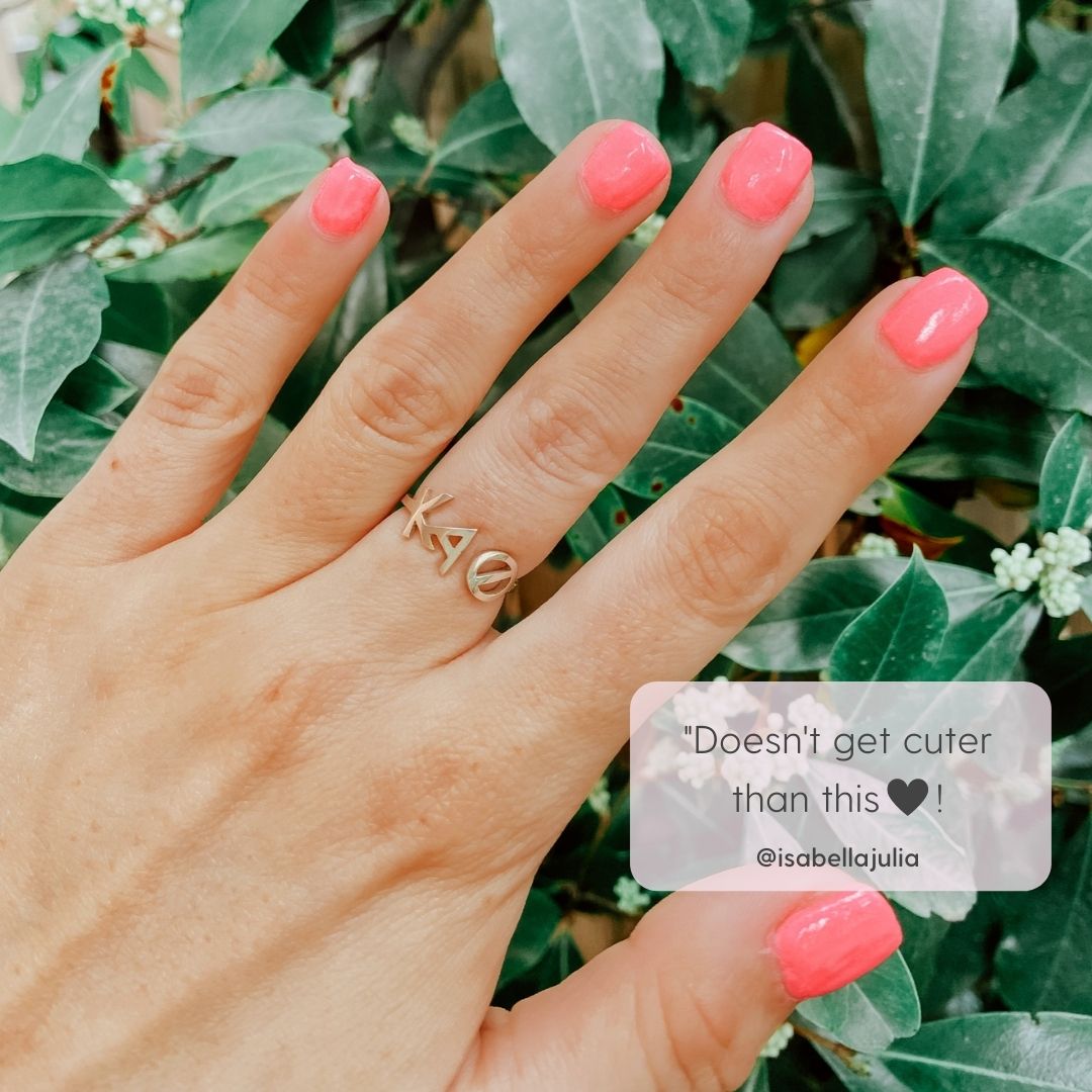 Silver Kappa Alpha Theta sorority ring by mazi + zo on @isabellajulia