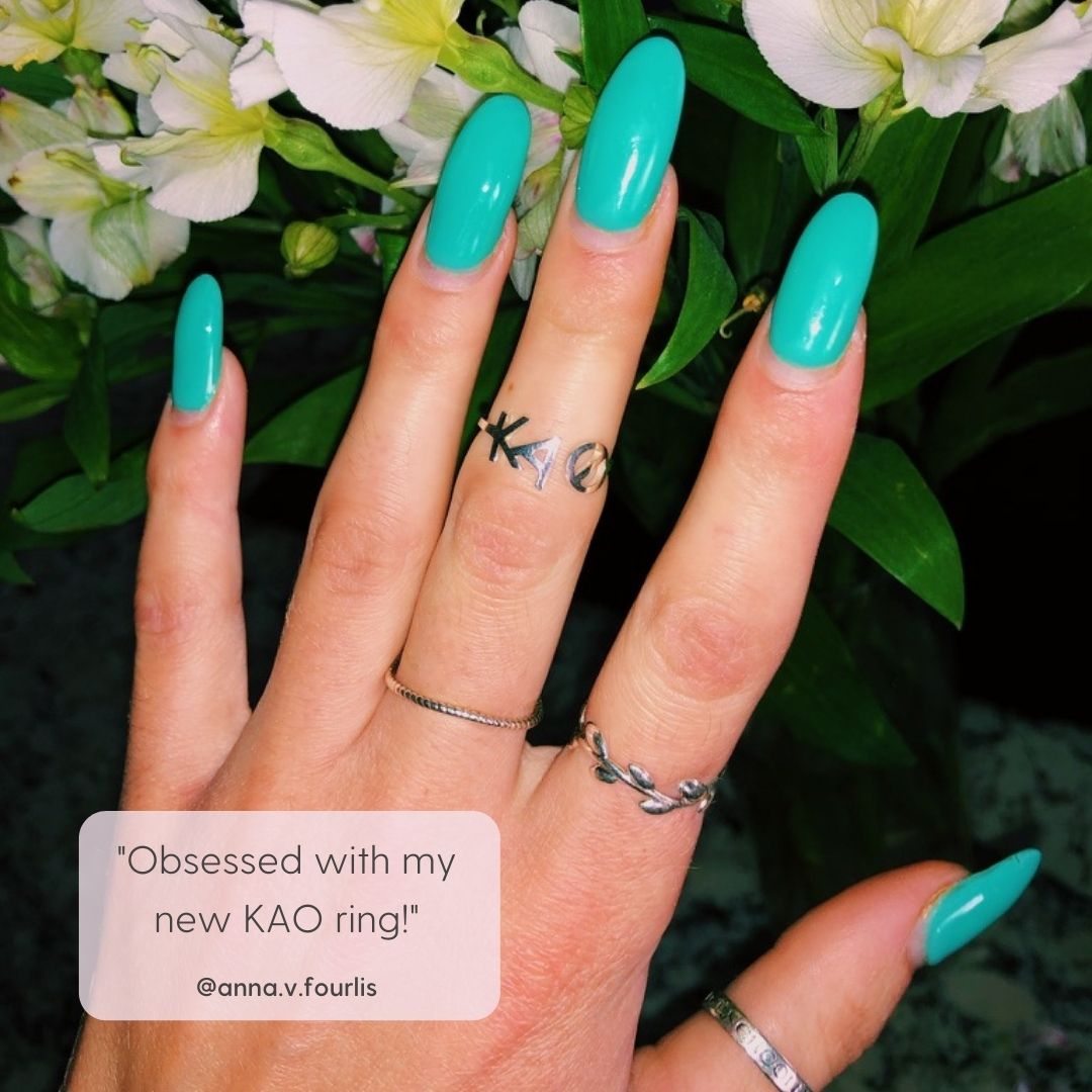 Silver Kappa Alpha Theta sorority ring by mazi + zo, on @anna.v.fourlis
