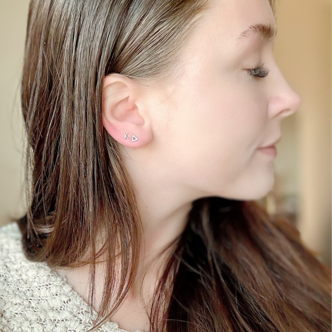 Sterling Silver Kappa Delta Earrings | mazi + zo sorority jewelry