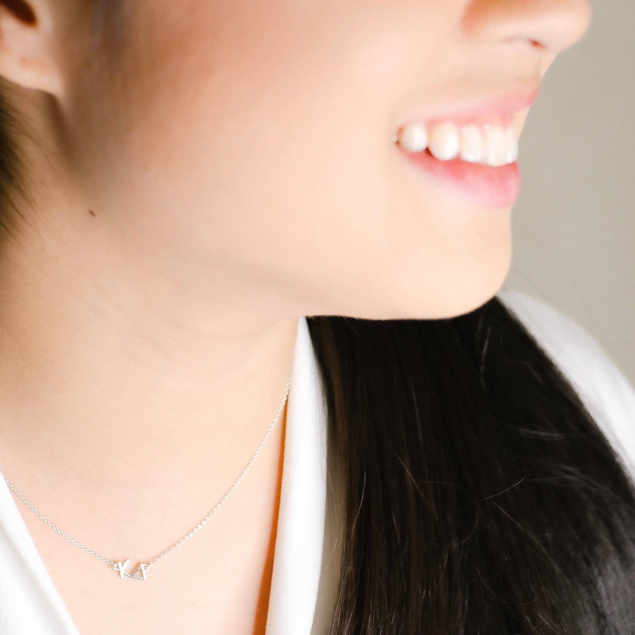 Sterling Silver Kappa Delta (KD) Necklace | mazi + zo sorority jewelry