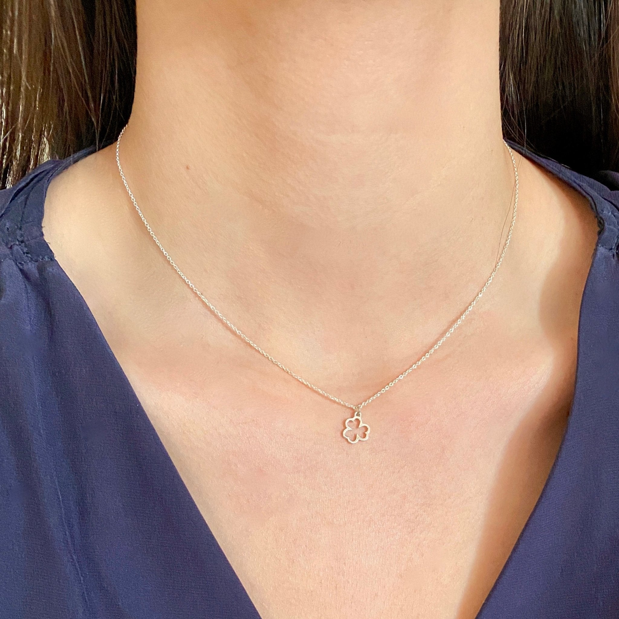 Sterling Silver Shamrock Necklace | mazi + zo jewelry