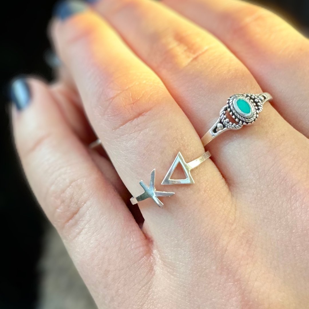 Sterling Silver Kappa Delta (KD) ring | mazi + zo sorority jewelry