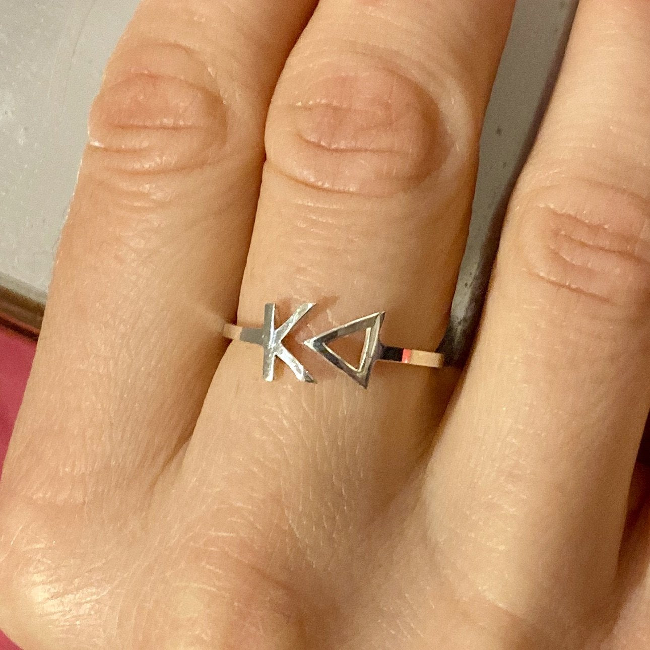 Sterling Silver Kappa Delta (KD) ring | mazi + zo sorority jewelry