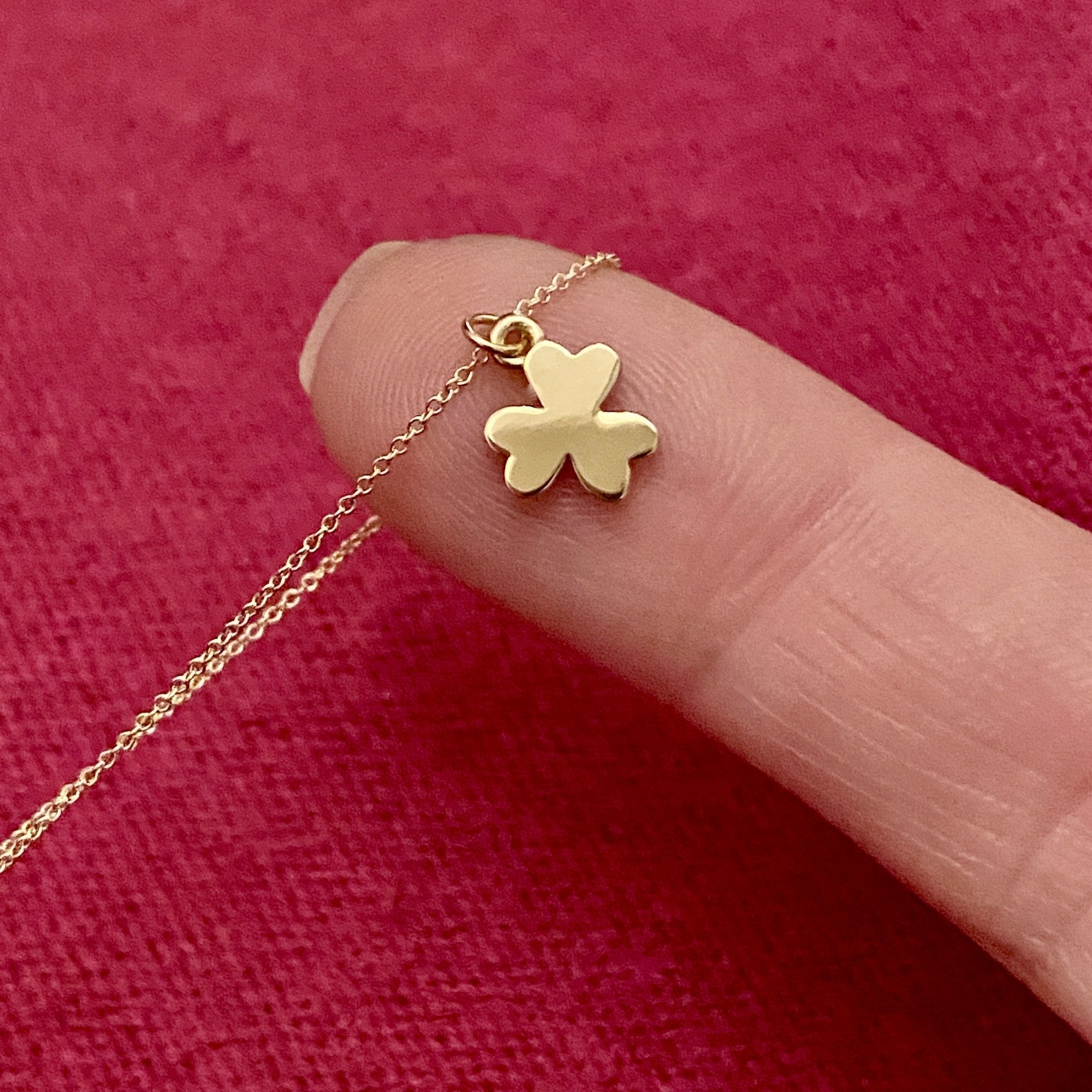 14k Gold Shamrock Necklace | mazi + zo jewelry