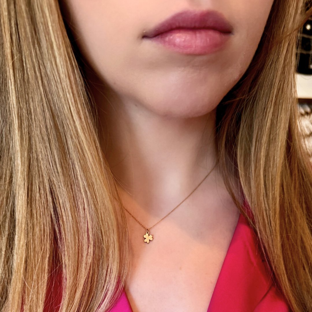 14k Gold Shamrock Necklace | mazi + zo jewelry