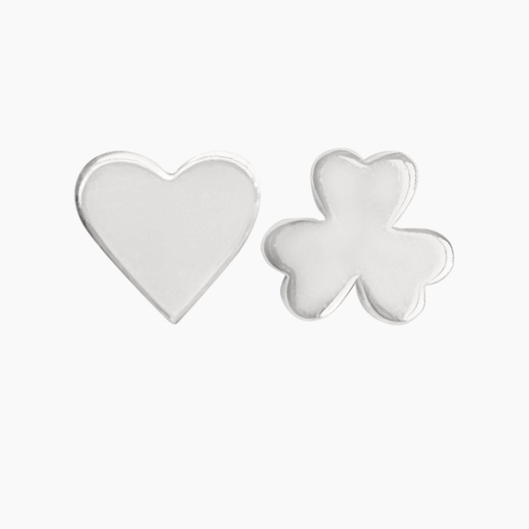 Sterling Silver Irish Shamrock & Heart Earrings | mazi + zo jewelry