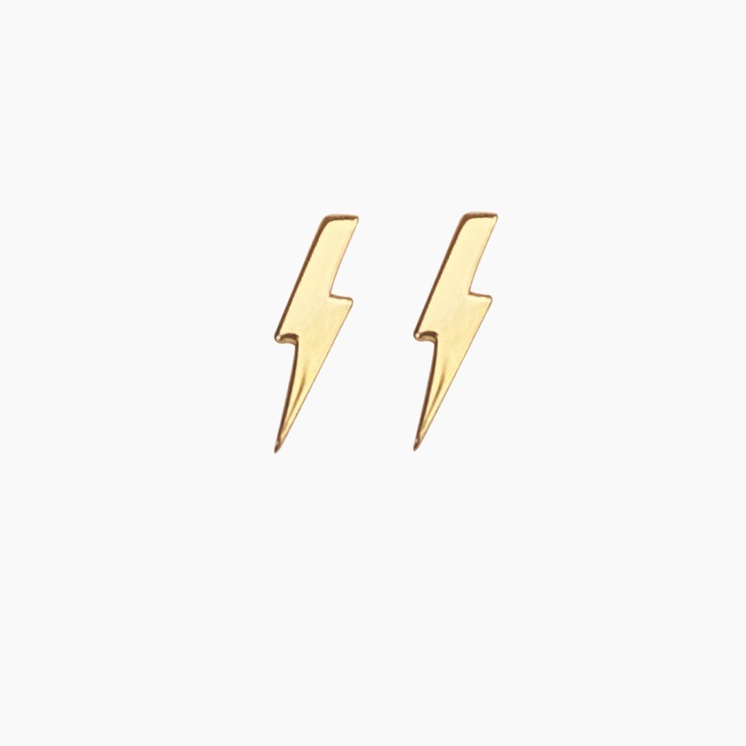 14k Gold Lightning Bolt Earrings | mazi + zo jewelry