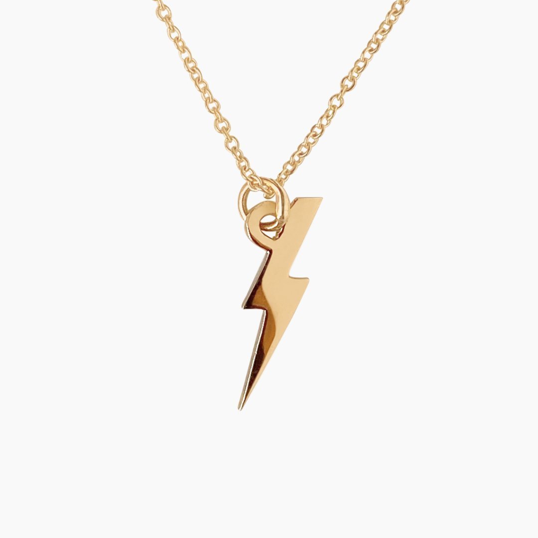 14k Gold Lightning Bolt Necklace | mazi + zo jewelry