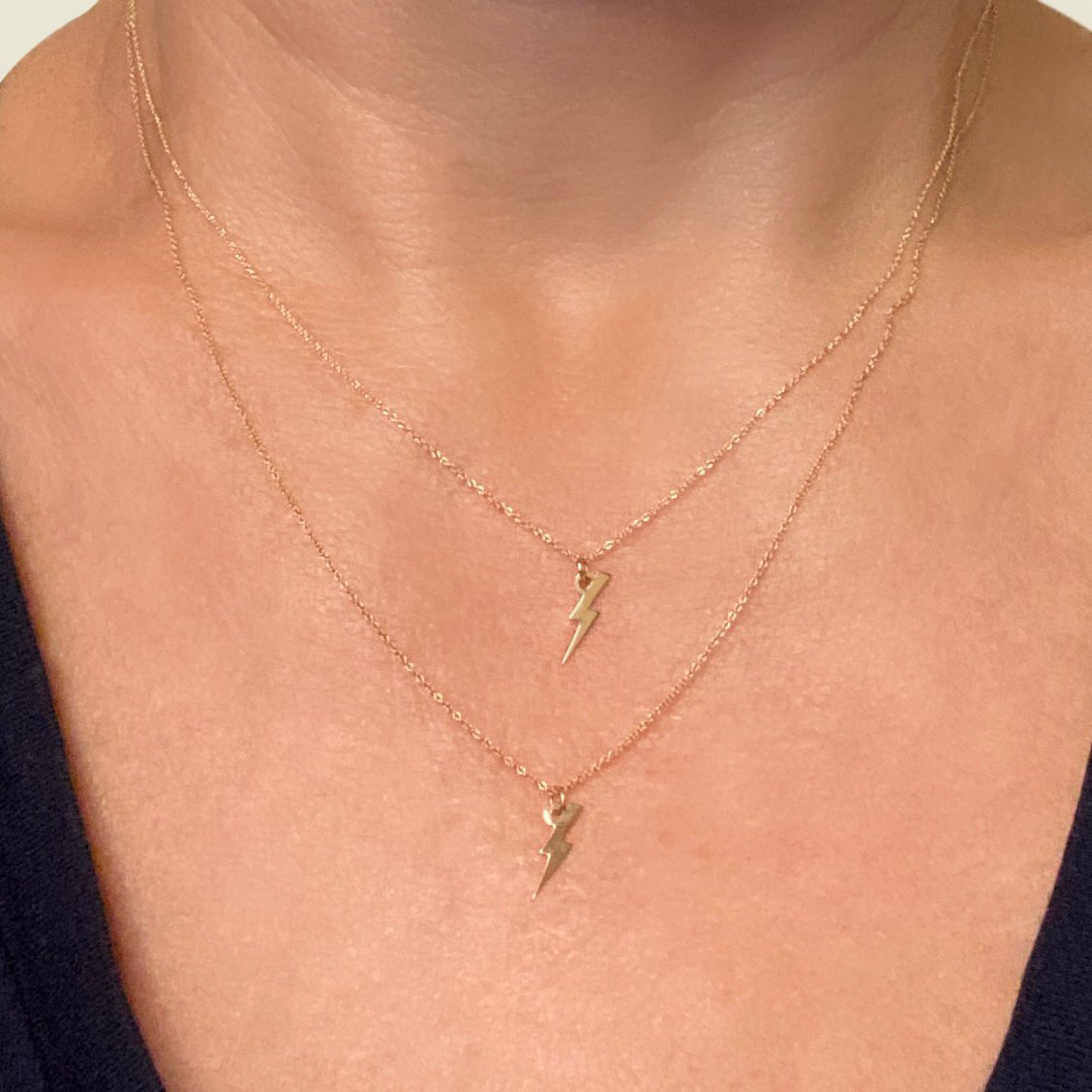 14k Gold Lightning Bolt Necklace | mazi + zo jewelry