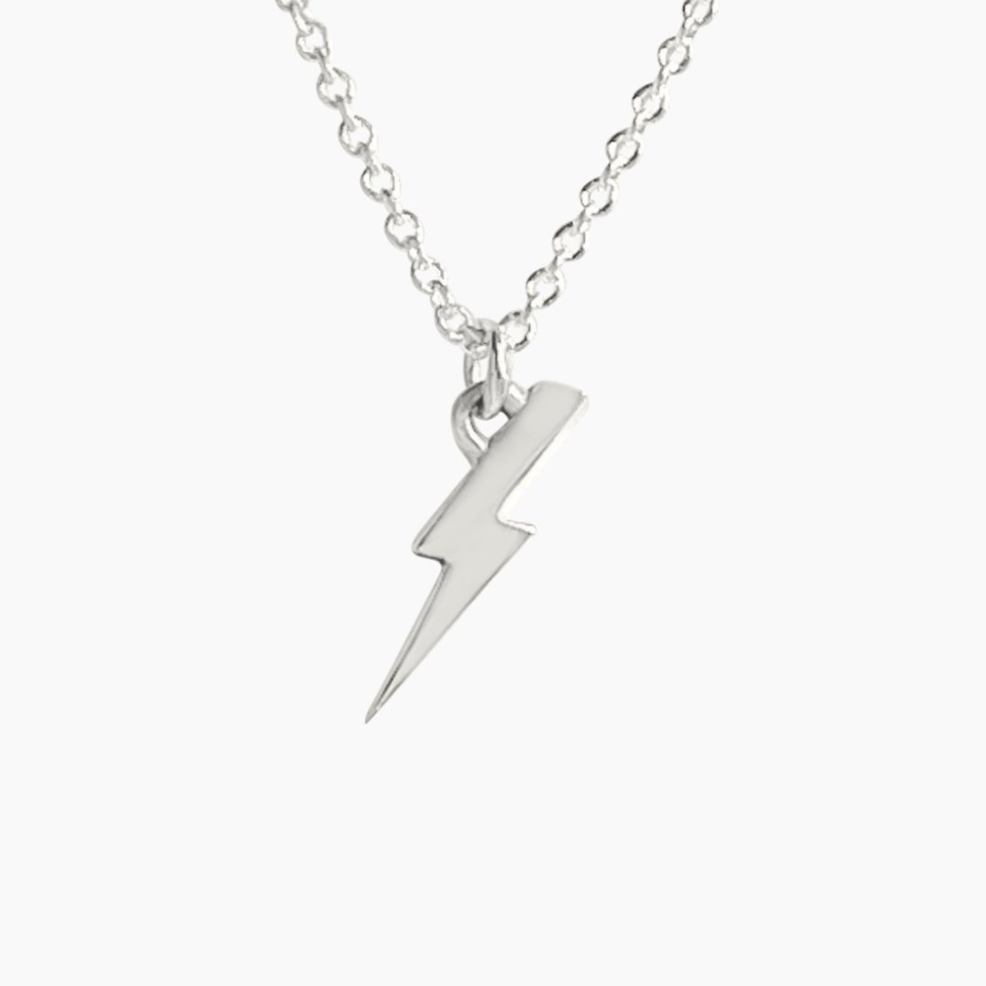 Sterling Silver Lightning Bolt Necklace | mazi + zo jewelry