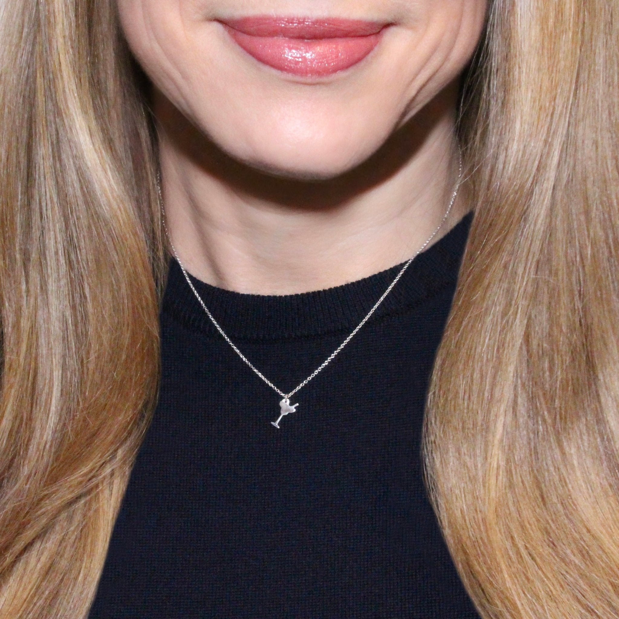 Sterling Silver Margarita Glass Necklace| mazi + zo