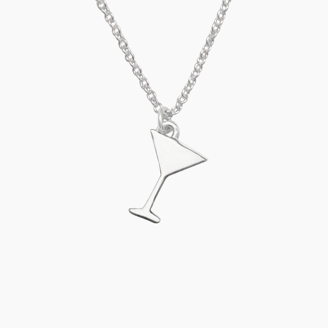 Sterling Silver Martini Glass Necklace| mazi + zo