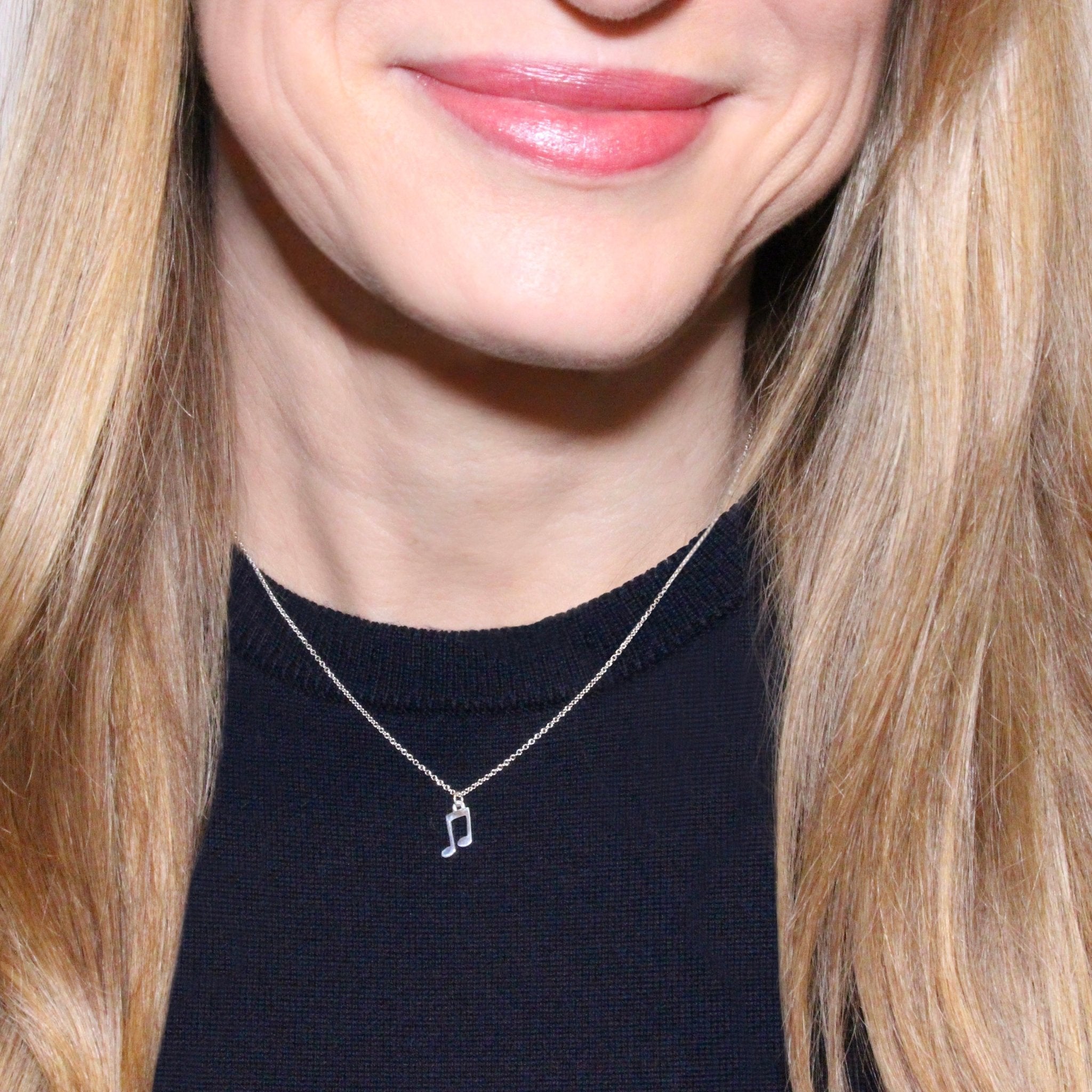 Sterling Silver Music Note Necklace | mazi + zo jewelry