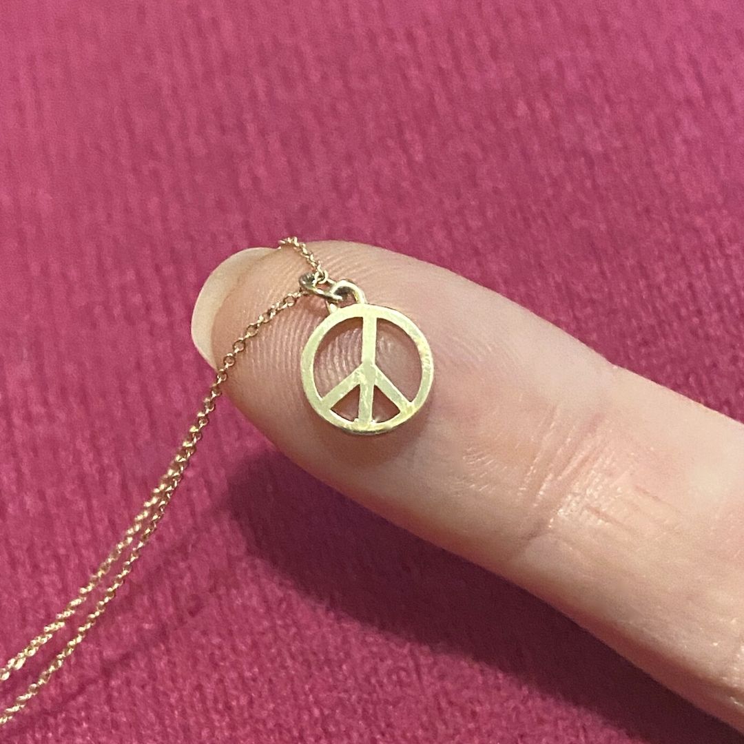 14k Gold Peace Necklace | mazi + zo jewelry