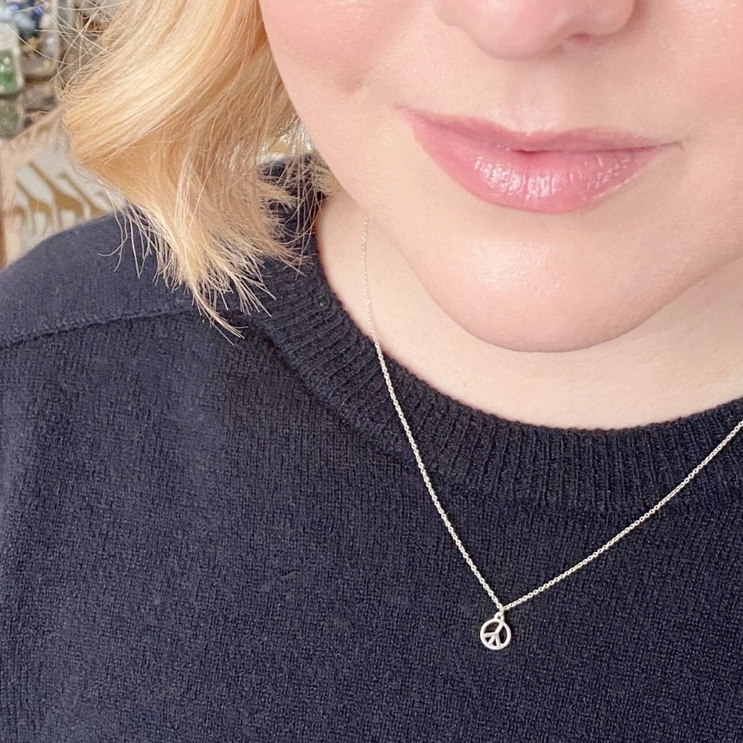 Sterling Silver Peace Necklace | mazi + zo jewelry