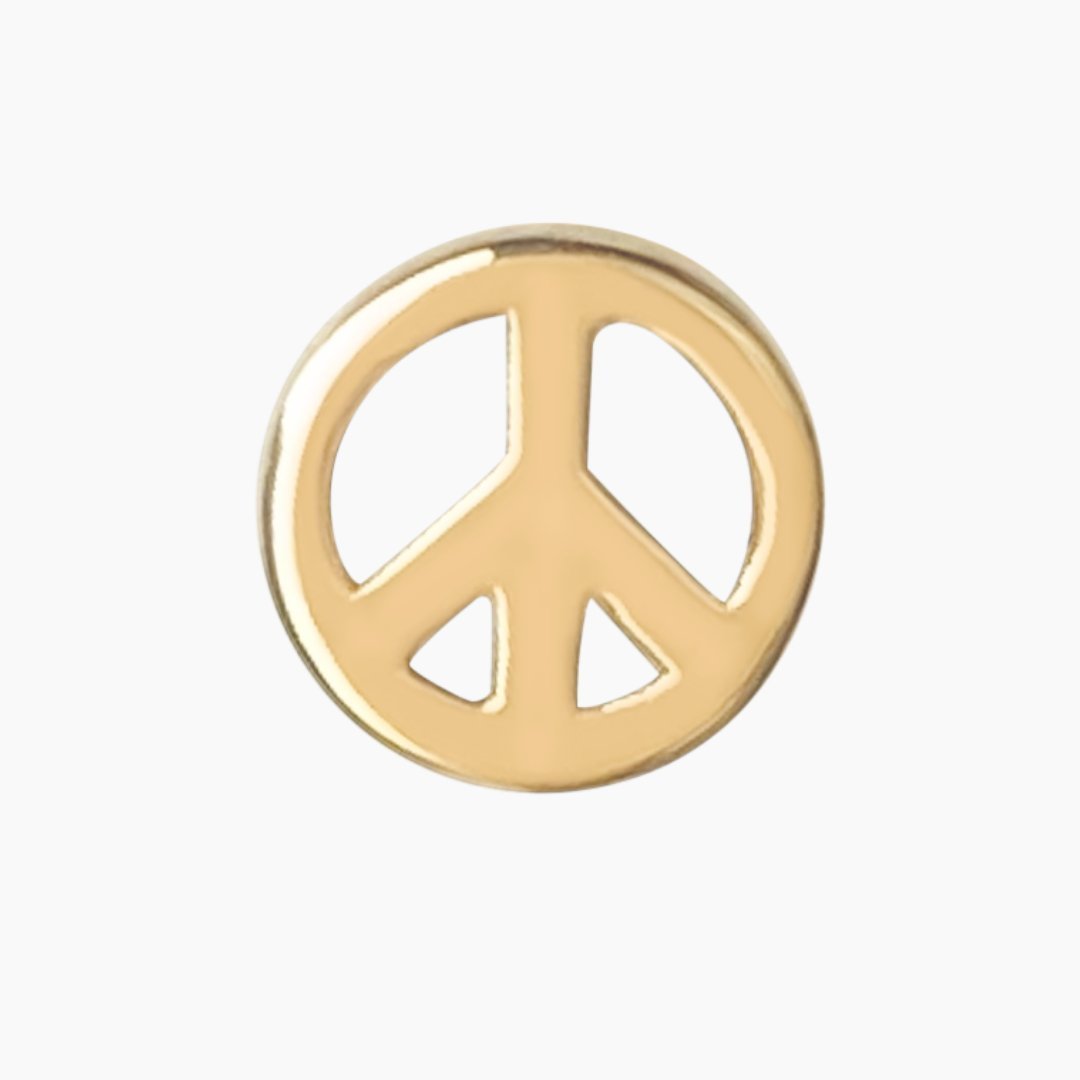 14k Gold Peace Sign Earrings | mazi + zo jewelry