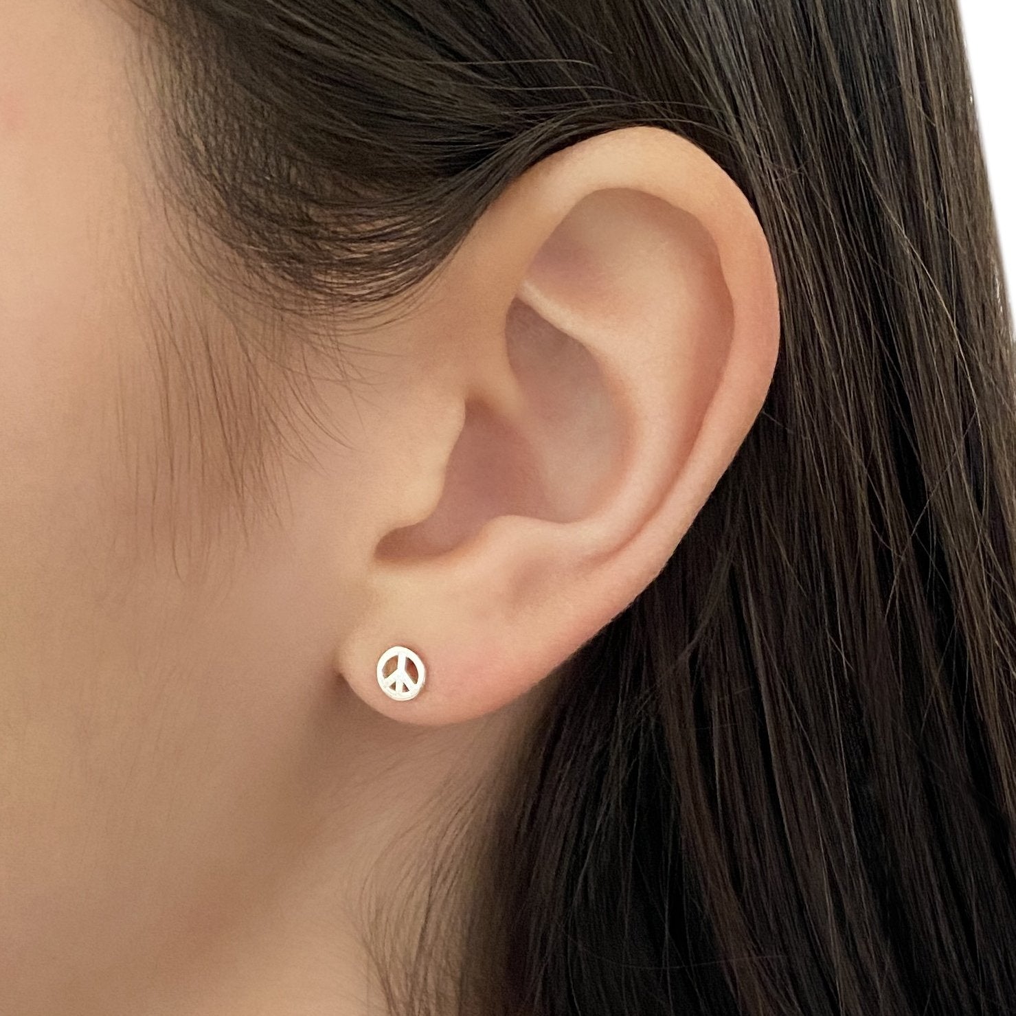 Sterling Silver Peace Sign Earrings | mazi + zo jewelry