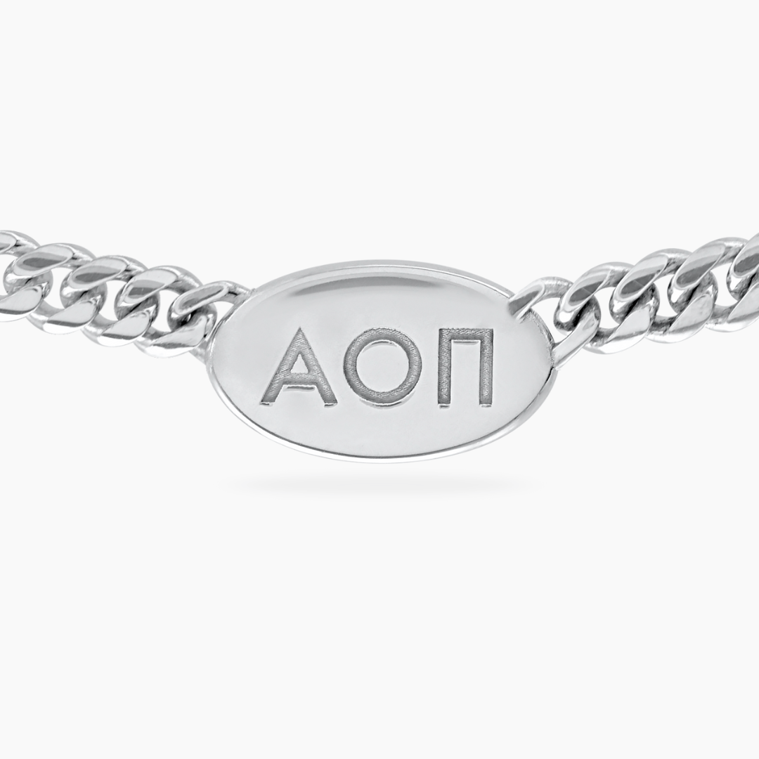 Silver Alpha Omicron Pi Necklace