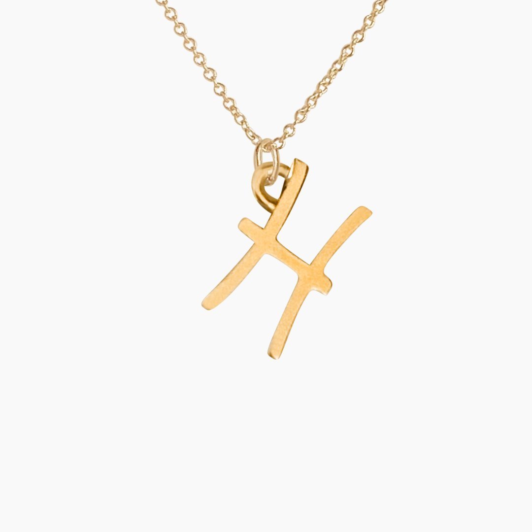 14k Gold Pisces Sign Necklace | Zodiac Necklace | Horoscope Jewelry | mazi + zo