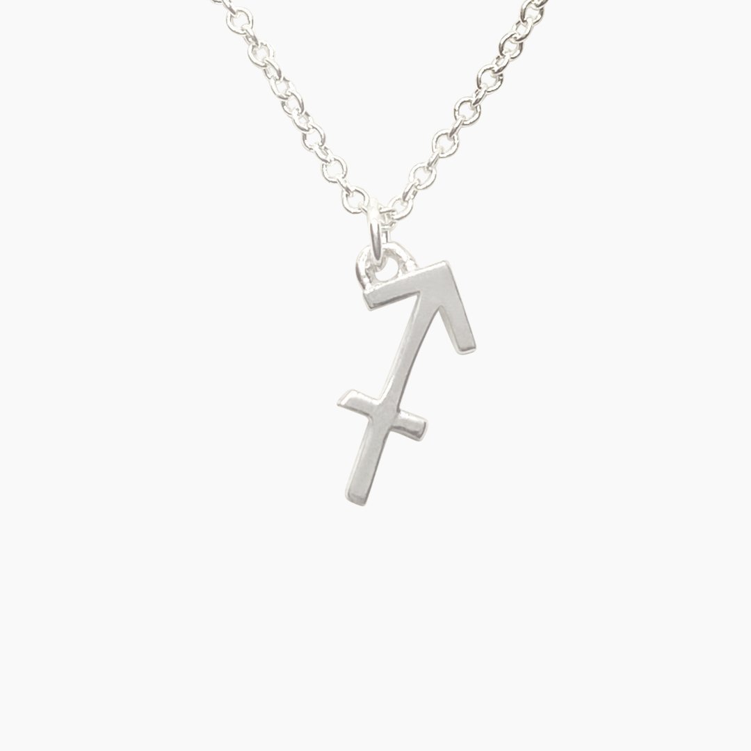 Sterling Silver Sagittarius Sign Necklace | Zodiac Necklace | Horoscope Jewelry | mazi + zo