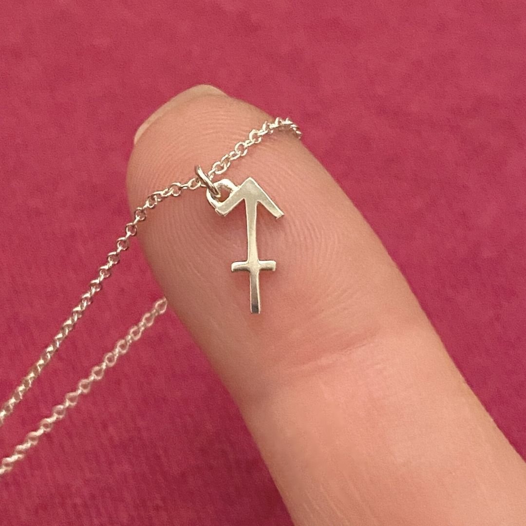 Sterling Silver Sagittarius Sign Necklace | Zodiac Necklace | Horoscope Jewelry | mazi + zo