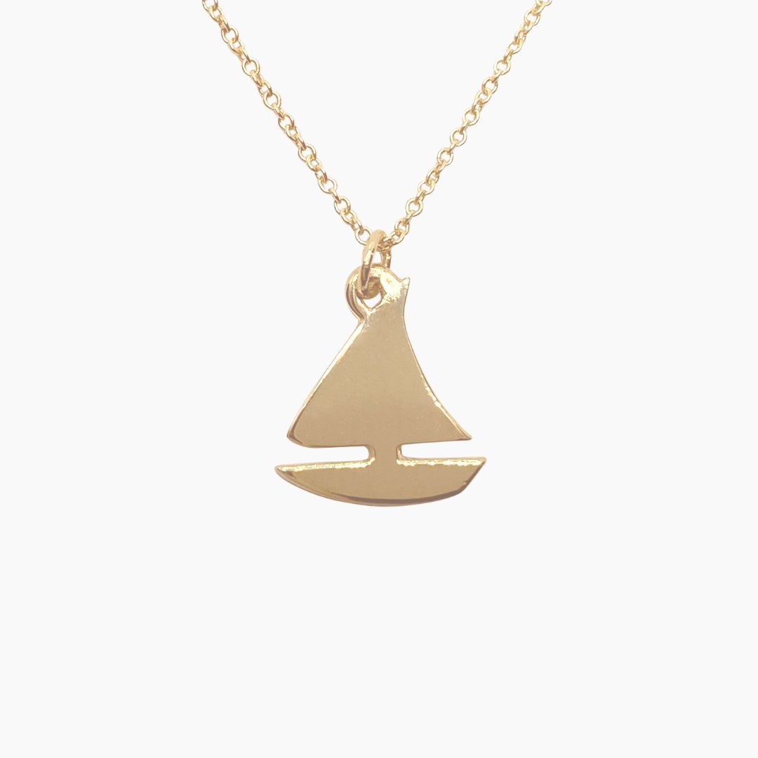 14k Gold Sailboat Necklace | mazi + zo