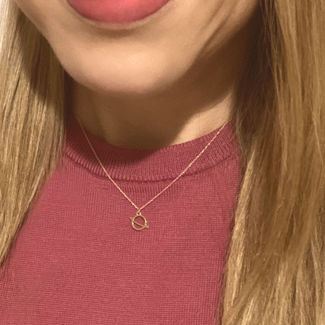 14k Gold Saturn Necklace | mazi + zo jewelry