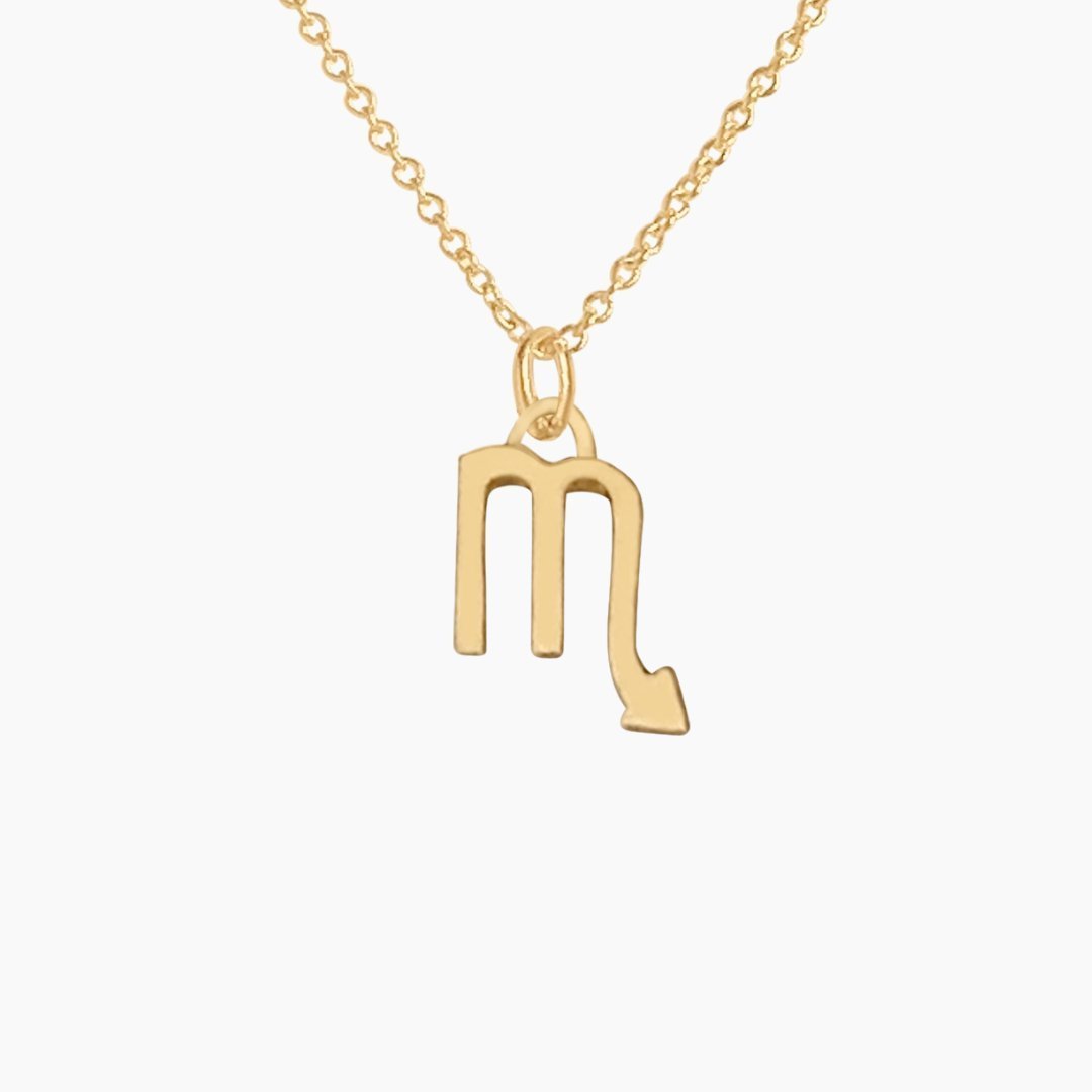 14k Gold Scorpio Sign Necklace | Zodiac Necklace | Horoscope Jewelry | mazi + zo