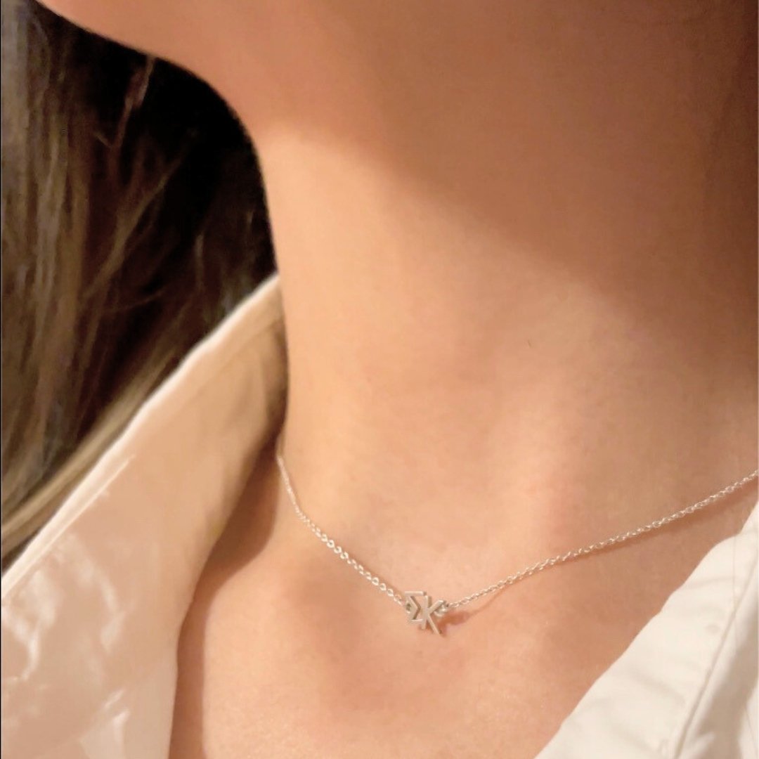 Sterling Silver Sigma Kappa Necklace | mazi + zo sorority jewelry
