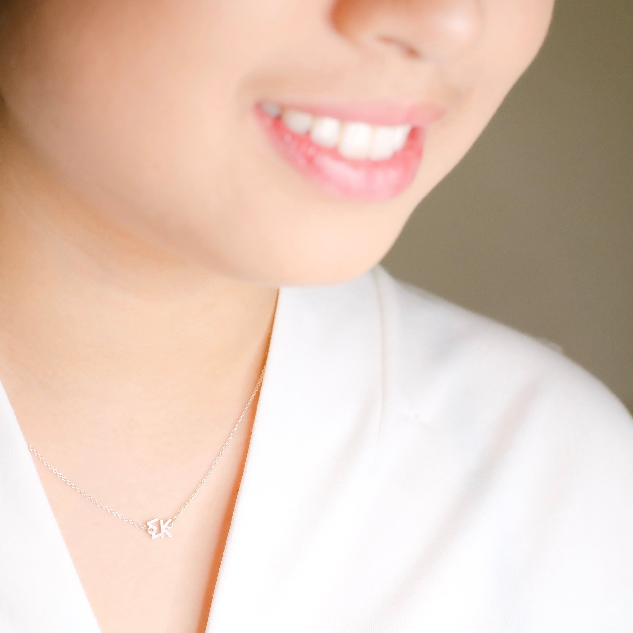 Sterling Silver Sigma Kappa Necklace | mazi + zo sorority jewelry