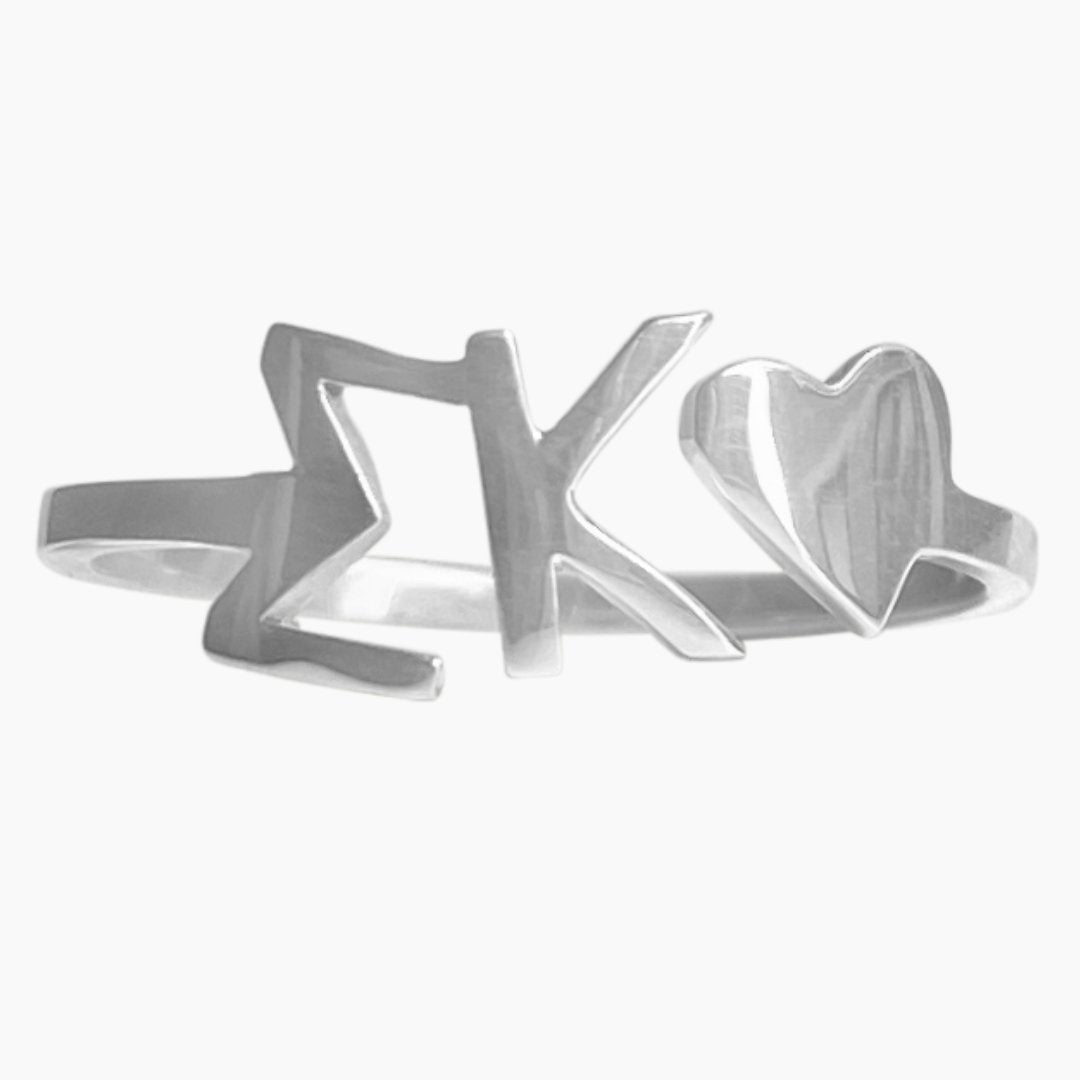 Sterling Silver Sigma Kappa (SigKap) ring | mazi + zo sorority jewelry