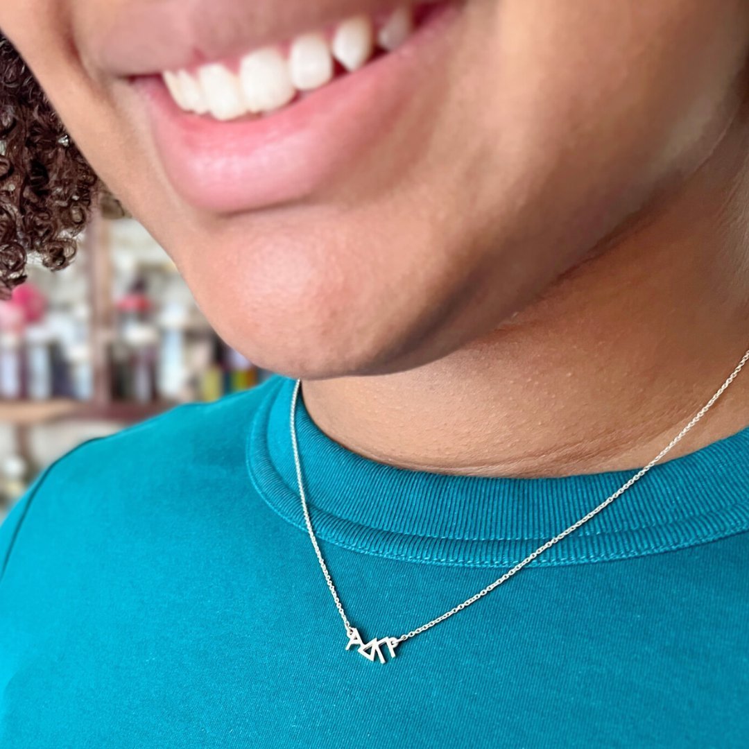 Sterling Silver Alpha Delta Pi Necklace | mazi + zo sorority jewelry