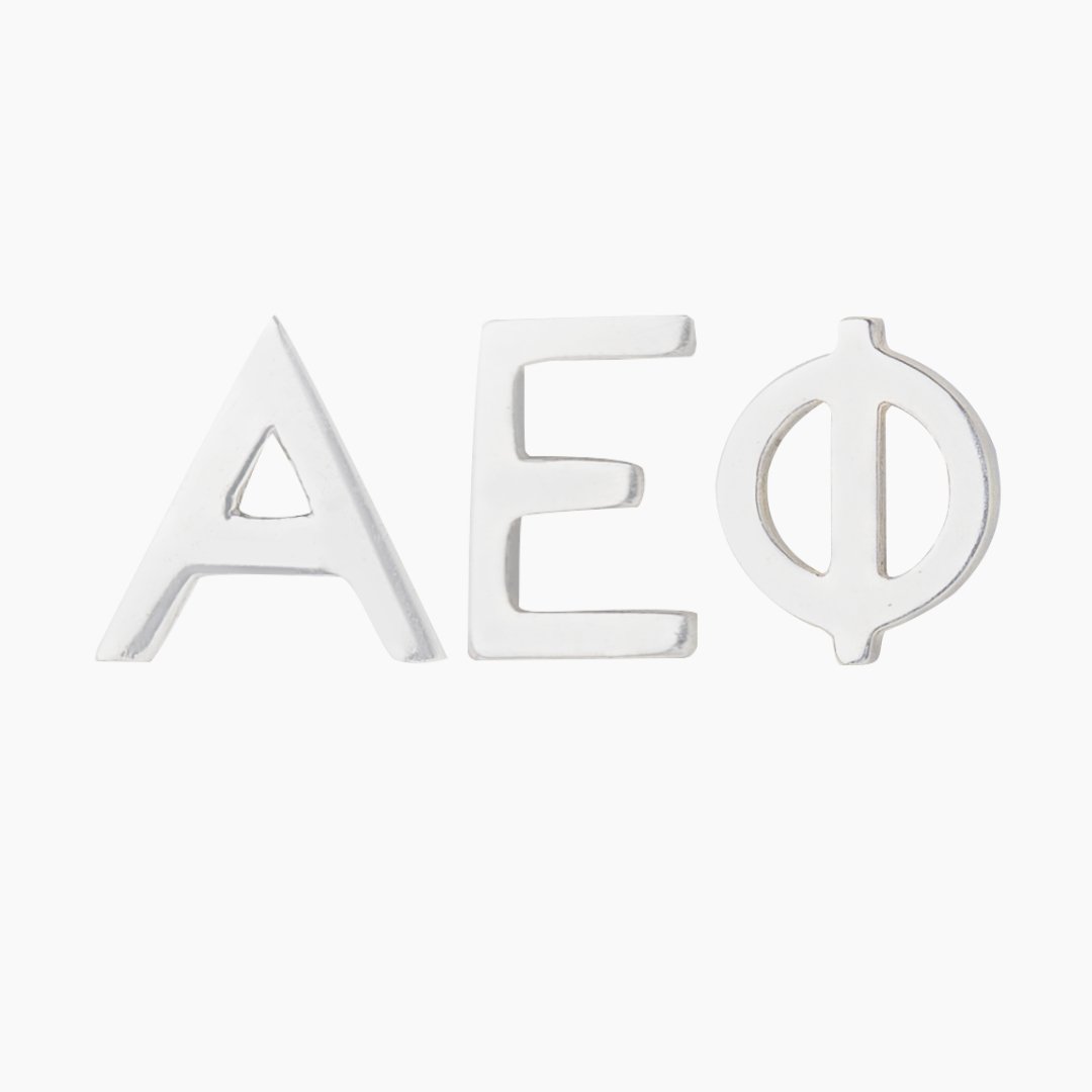 Silver Alpha Epsilon Phi (APhi) earrings | mazi + zo sorority jewelry