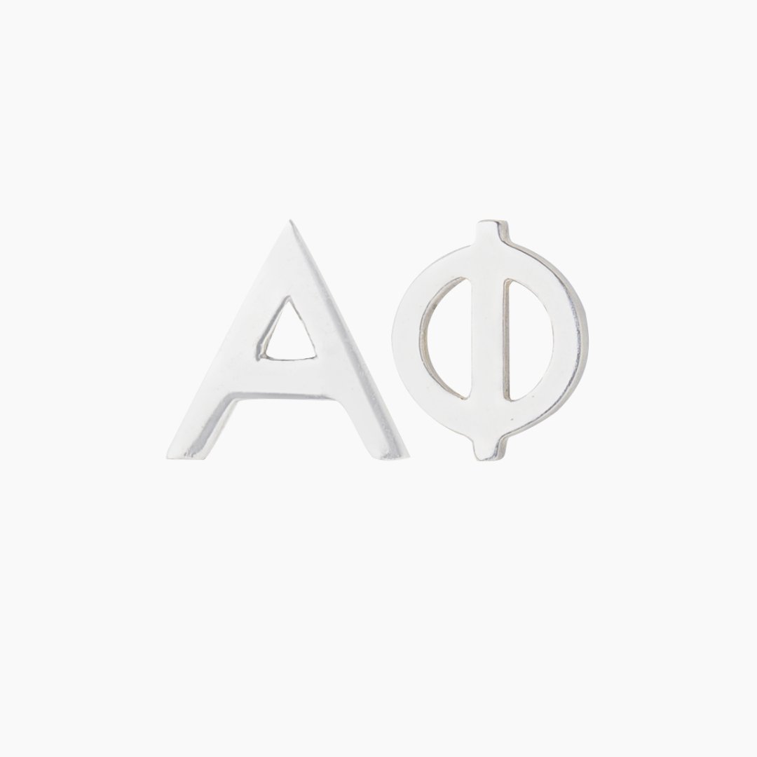 Silver Alpha Phi (APhi) earrings | mazi + zo licensed sorority jewelry