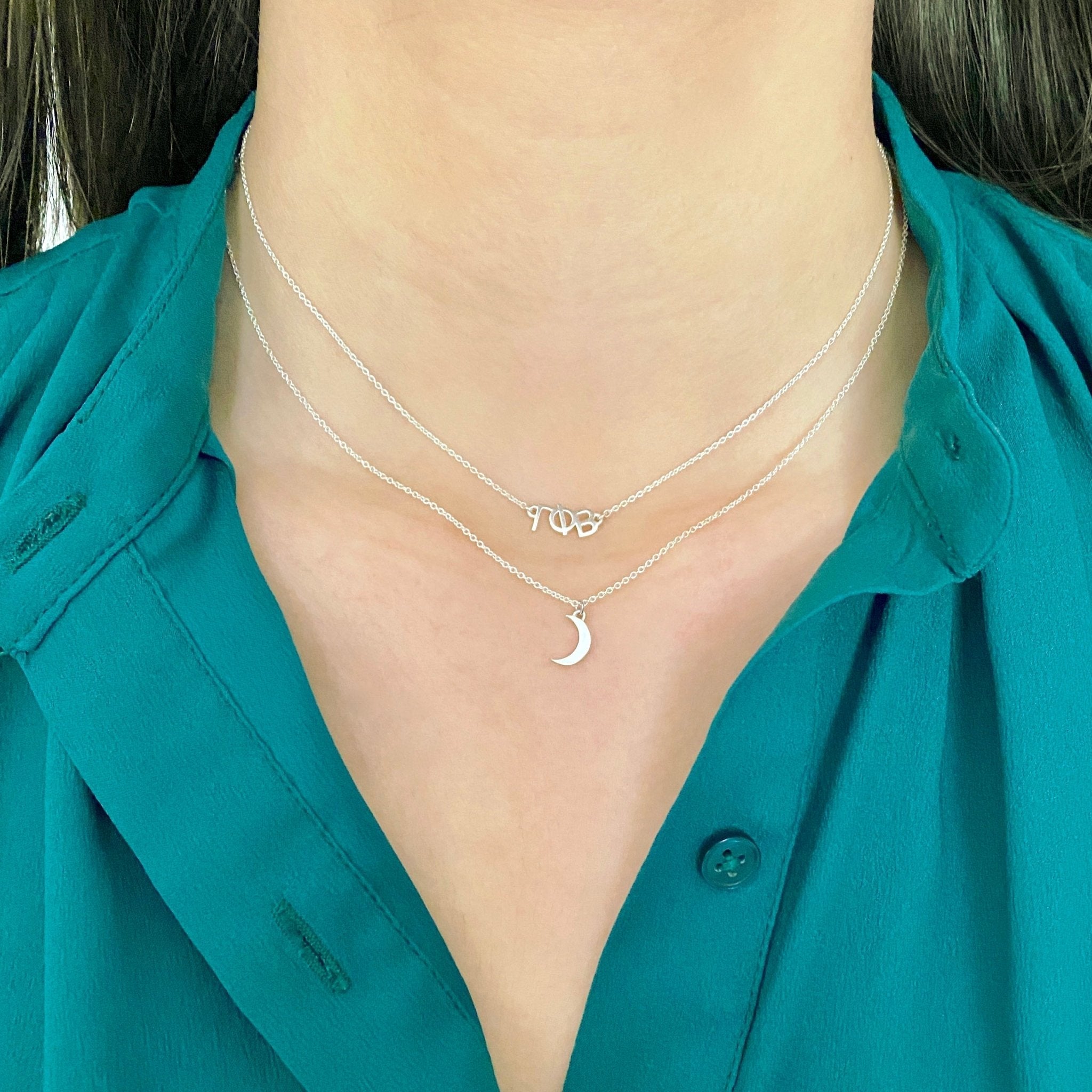 Sterling Silver Gamma Phi Beta Necklace | mazi + zo sorority jewelry