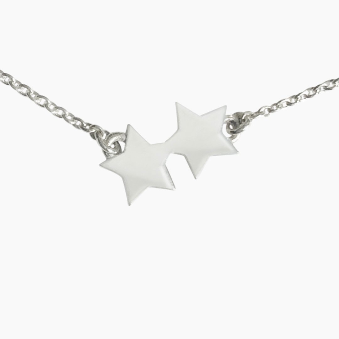 Sterling Silver Double Star Necklace | mazi + zo jewelry