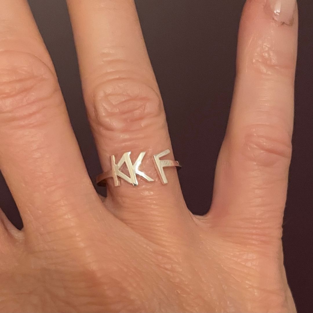 Sterling Silver Kappa Kappa Gamma (Kappa) ring | mazi + zo sorority jewelry